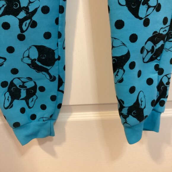 SWS Blue Fleece Long Warm Pajama Onesie Sleepwear Loungewear Dog Print Size XL - Picture 6 of 11